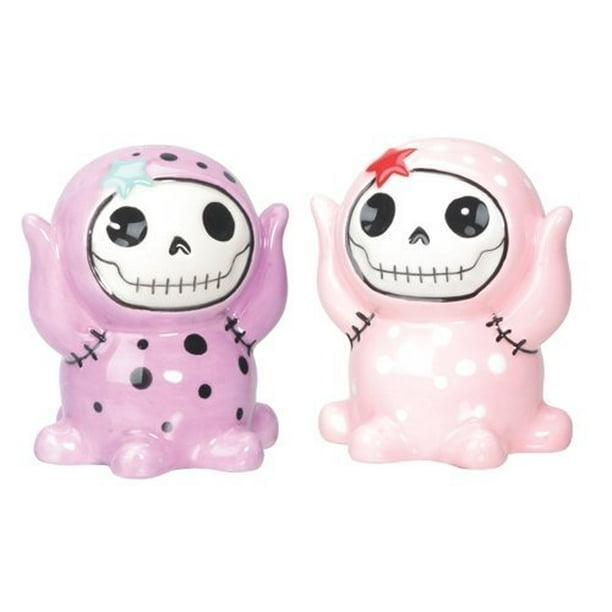 SUMMIT COLLECTION Furrybones Black and White Bunny Bun Bun Ceramic Salt N Pepper Shaker